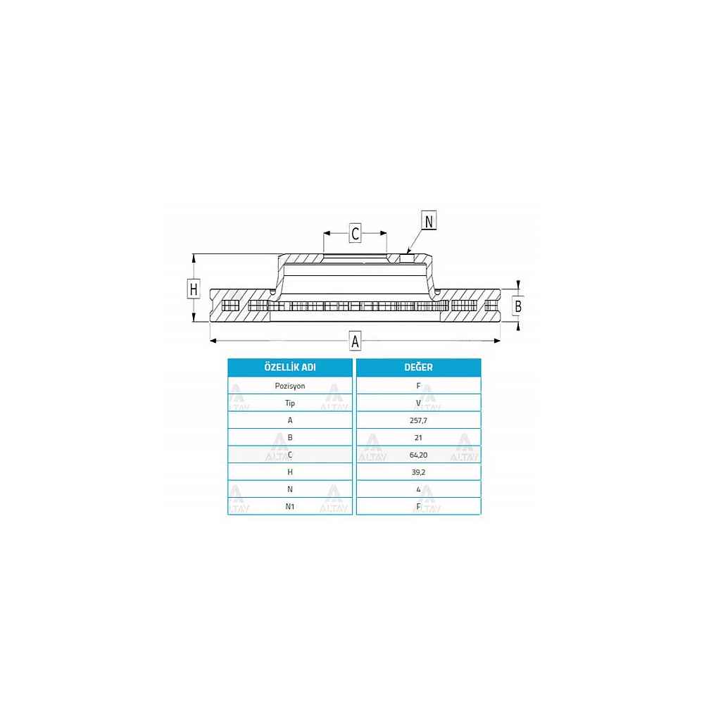 Jazz 02-08 Cıty 06-09 Ön Havalı 258-4 Fren Diski - AYD-50297 - 45251SAAG50 