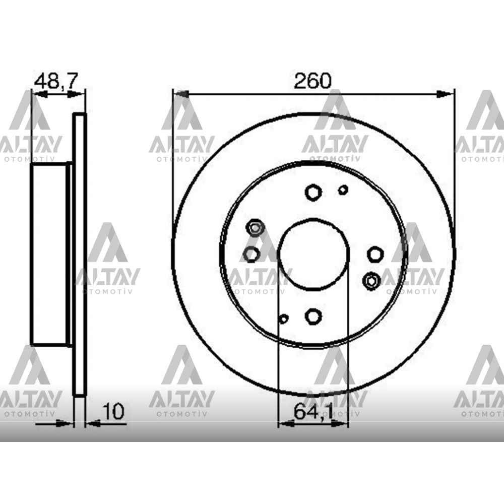 Accord 90-02 Rover 618-620 Arka 260-4 Fren Diski - BSH-0986478172 - 42510-SM4-950 