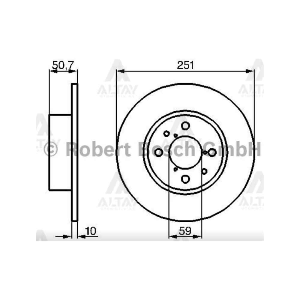 Linea 07- Bravo 07- 1.4 T-Jet Stilo 01-07 1.4-1.6 16V Arka Düz 251.5-4 Fren Diski - 46831042 