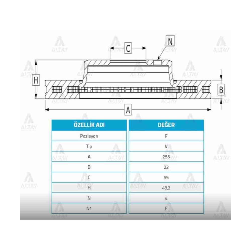 Corolla 93-02 Enjeksiyonlu Ön Havalı 255-4 Fren Diski - BSH-0986478578 - 4351212550 