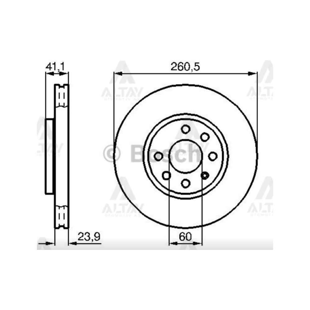 Corsa C 00-06 Combo C 01-06 Tigra 00-06 Ön Havali 260-4 Fren Diski - BSH-0986478730 - 569000 