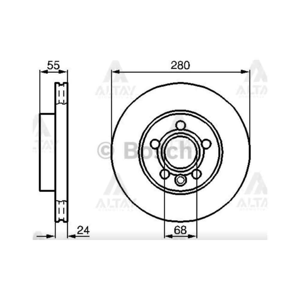 Transporter T4 96-03 2.4 2.5 Ön Havali Fren Diski 280-5 - BSH-0986478846 - 7D0615301C 