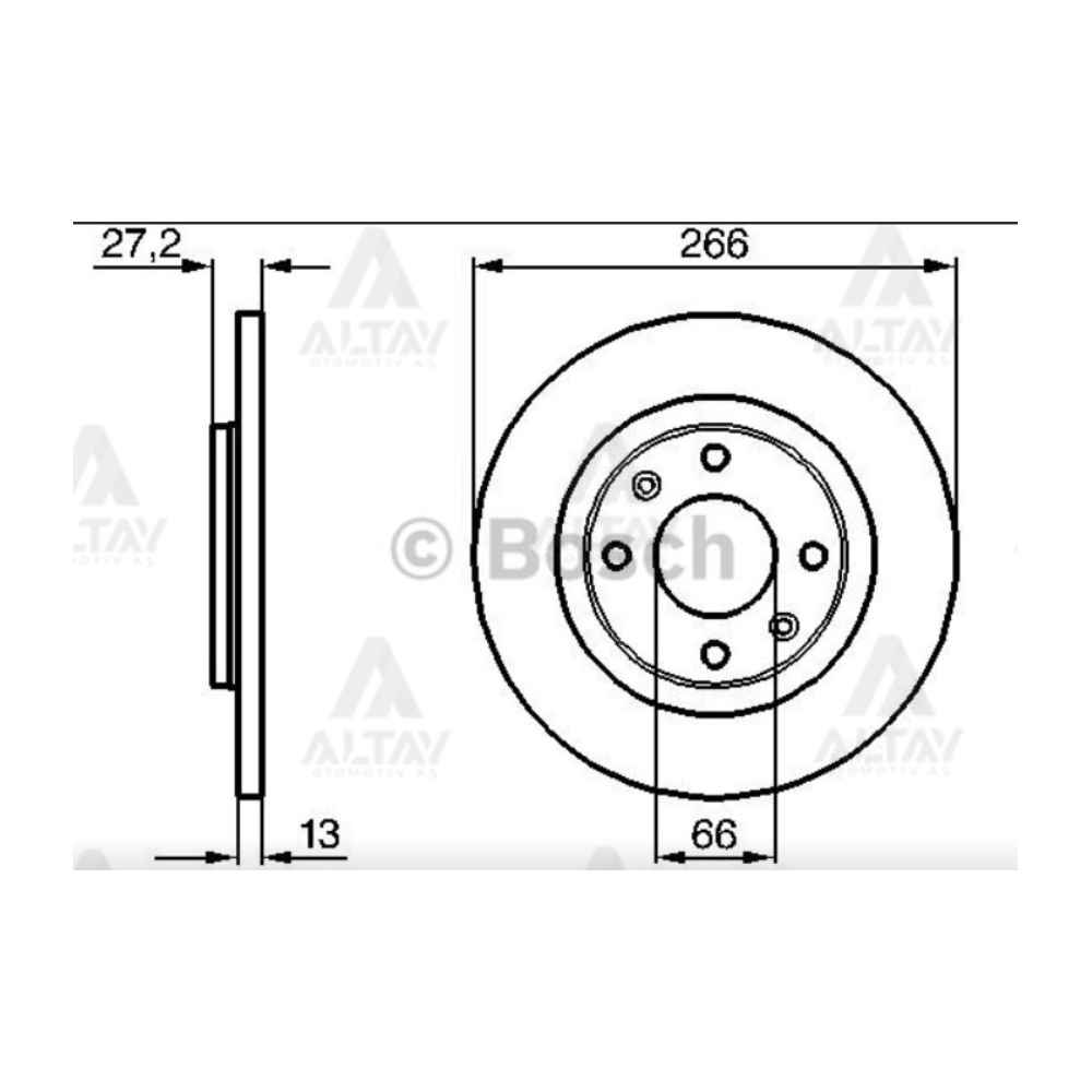 Partner 96-15 301 12- C-Elysee 12- Berlingo 96-15 C2 03- Fren Diski - BSH-0986478847 