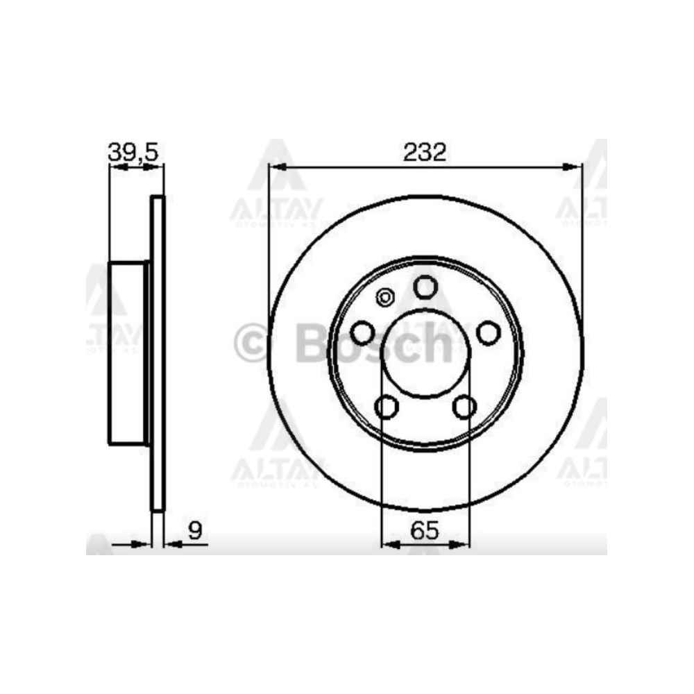 Golf4 98-03 Bora 98-03 Polo 02-09 A3 97-03 Toledo 99- Arka Düz 232-5 Fren Diski - 1J0615601P BSH0986478868 