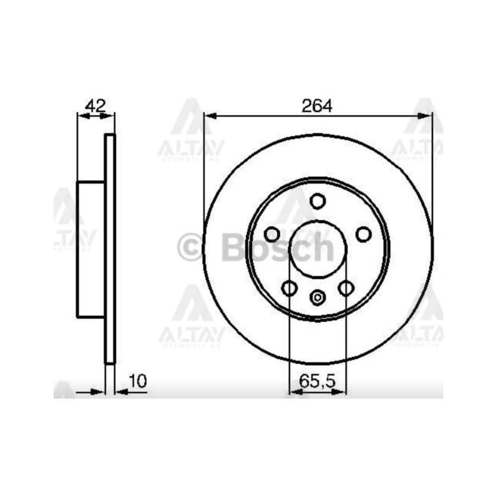 Astra G 98-07 Astra H 04-10 Zafira A 99-05 Meriva A 03-10 Fren Diski Arka Düz 264-5 - 569109 