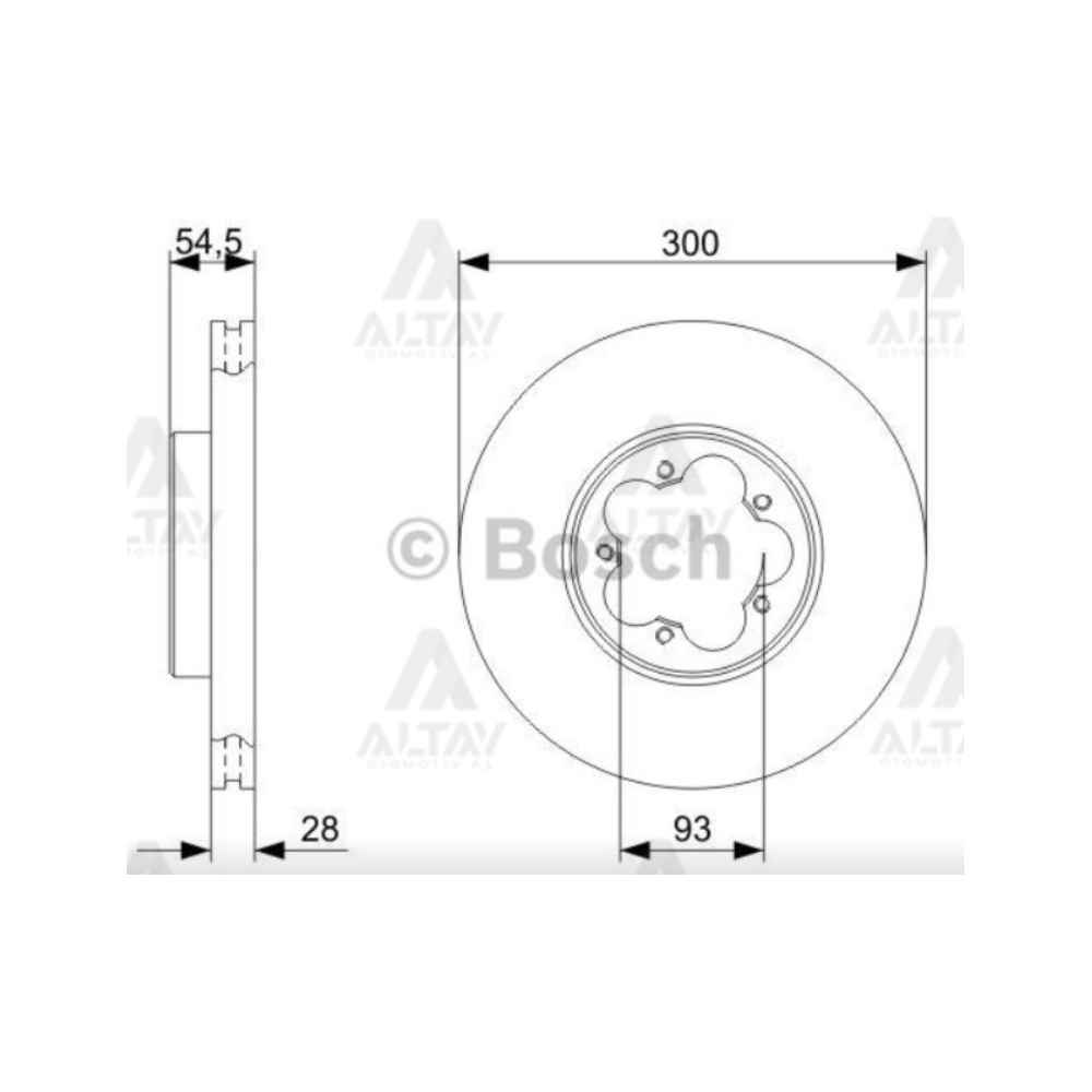 Transit 06- V347 200Ps Arkadan İtişli Ön Havali Fren Diski 300-5 - 6C111125AA BSH-0986479307 