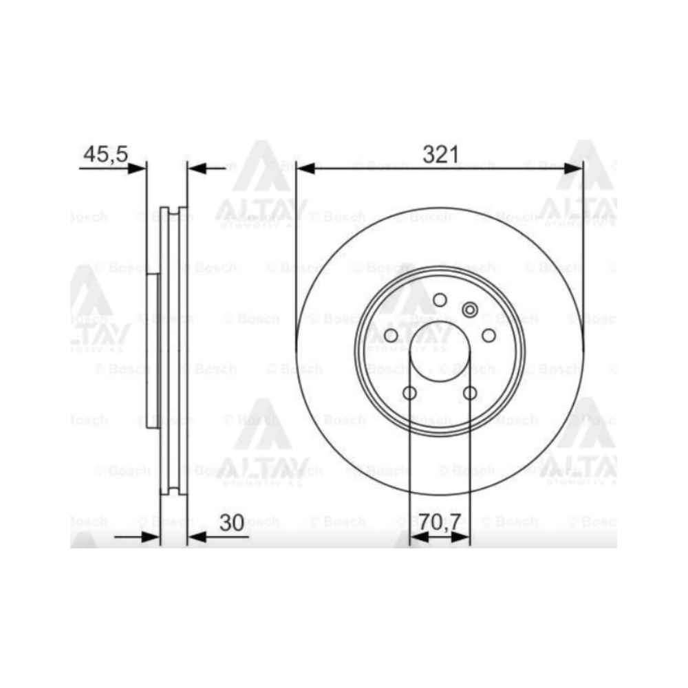 Astra J 09- Astra K 13- 1.3-1.7Cdti Fren Diski Ön Havali 321-5 - 13502826 BSH-0986479667 