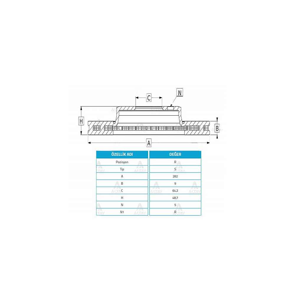 Accord 09-15 Fren Diski Arka Düz 282-5 - BSH-0986479738 - 42510TA0A00 