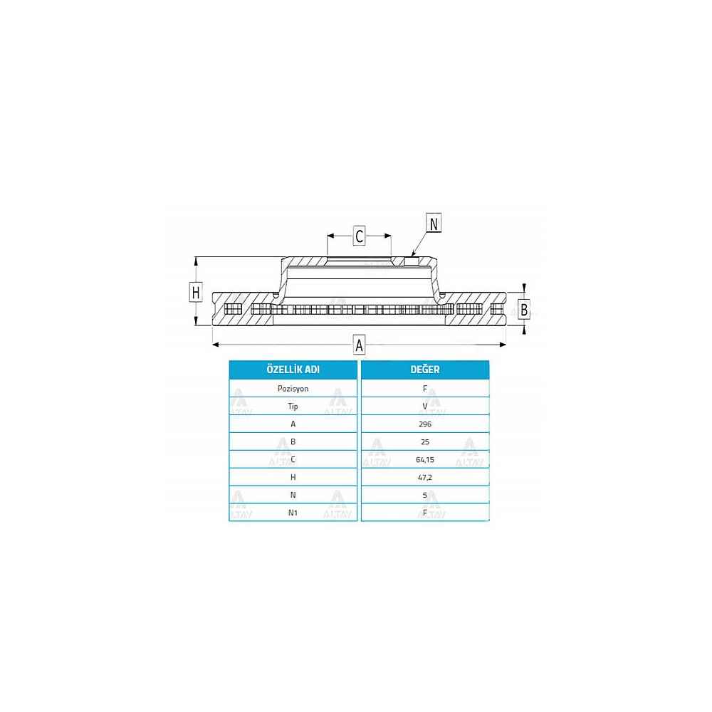 Accord 09-15 Ön Havalı 296-5 Fren Diski - BSH-0986479744 - 45251-TL1-G00 