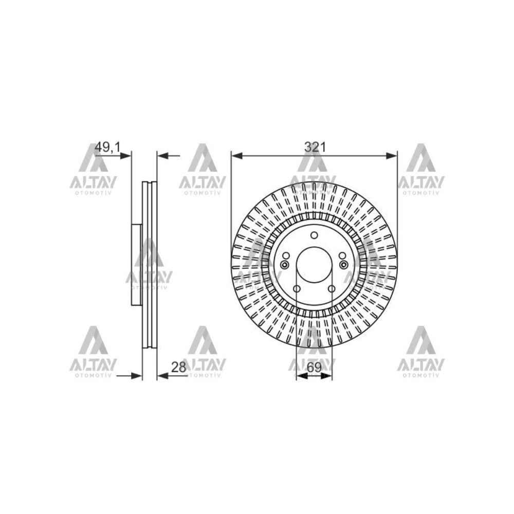 Sorento 10-15 Sorento 06-10 Ön Havali Fren Diski 321-5 - BSH-0986479786 - 51712-2B700 