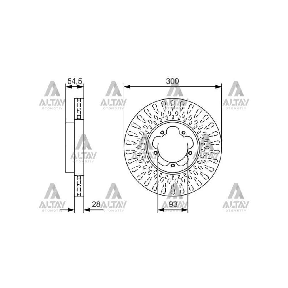 Transit 06-14 V347 Arkadan İtişli Ön Havali Fren Diski 300-5 - BSH-0986479B11 - 6C161125AA 