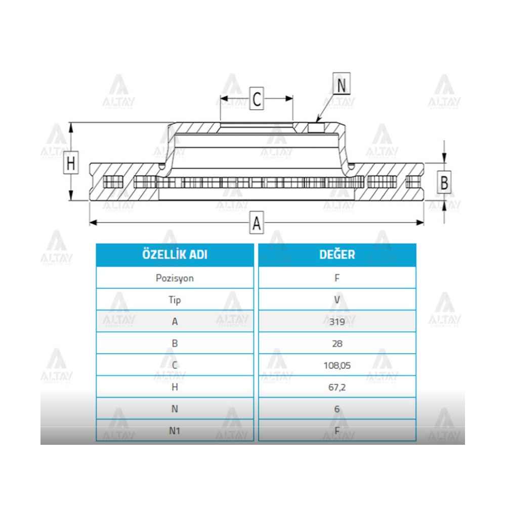 Hilux 06-19 Pickup 3.0 Revo Ön Havali 319-6 Fren Diski - BSH-0986479W47 - 435120K090 