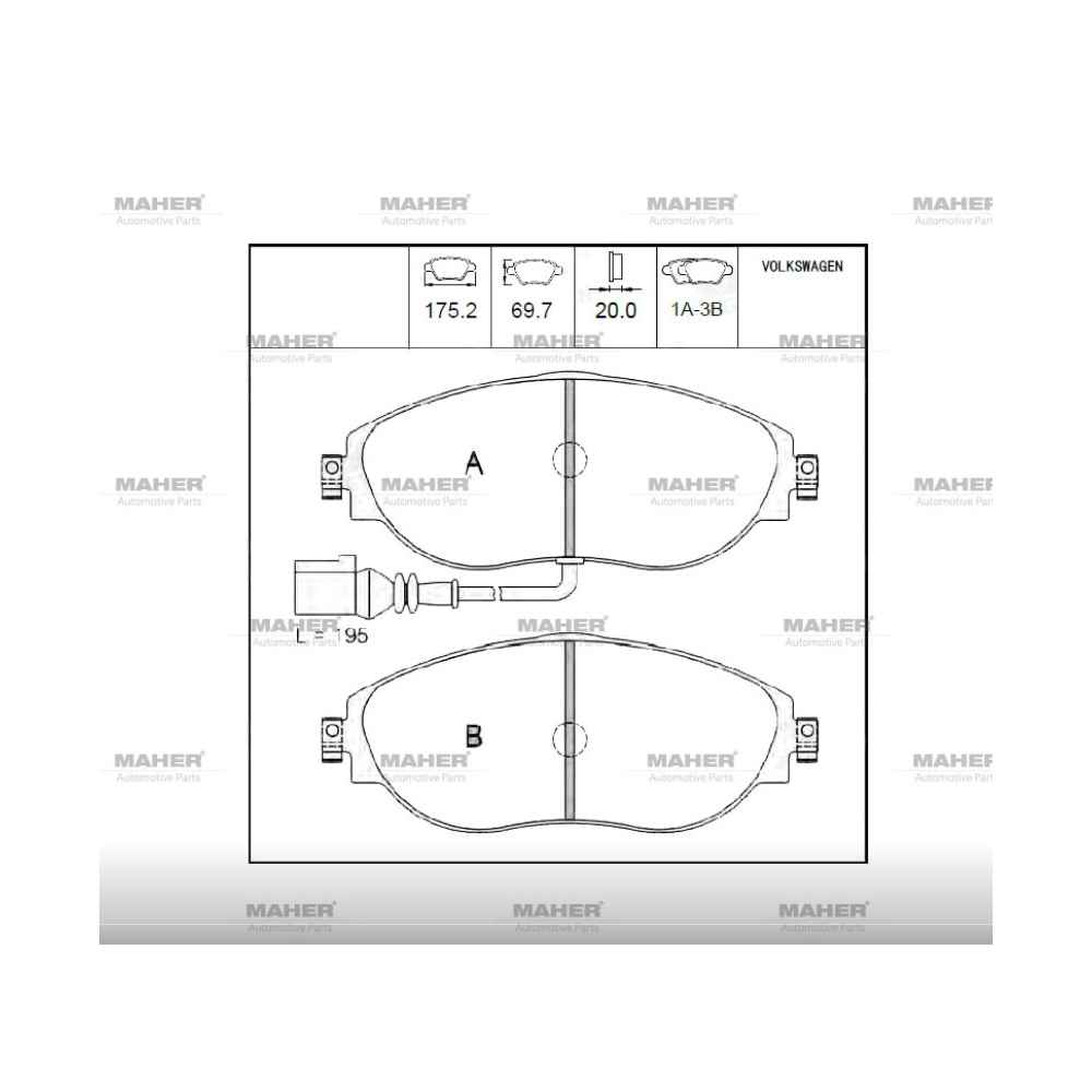 Golf6 12- Passat 14- Passat 08-12 Leon 12- Fişli Ön Büyük Fren Balata - 8V0698151C 