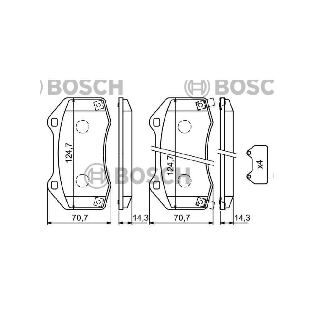  Corsa D 06- 1.6 Corsa E 14- 1.2-1.4-1.3-1.6 Ön Fren Balata - BSH-0986494718 - 1605231 