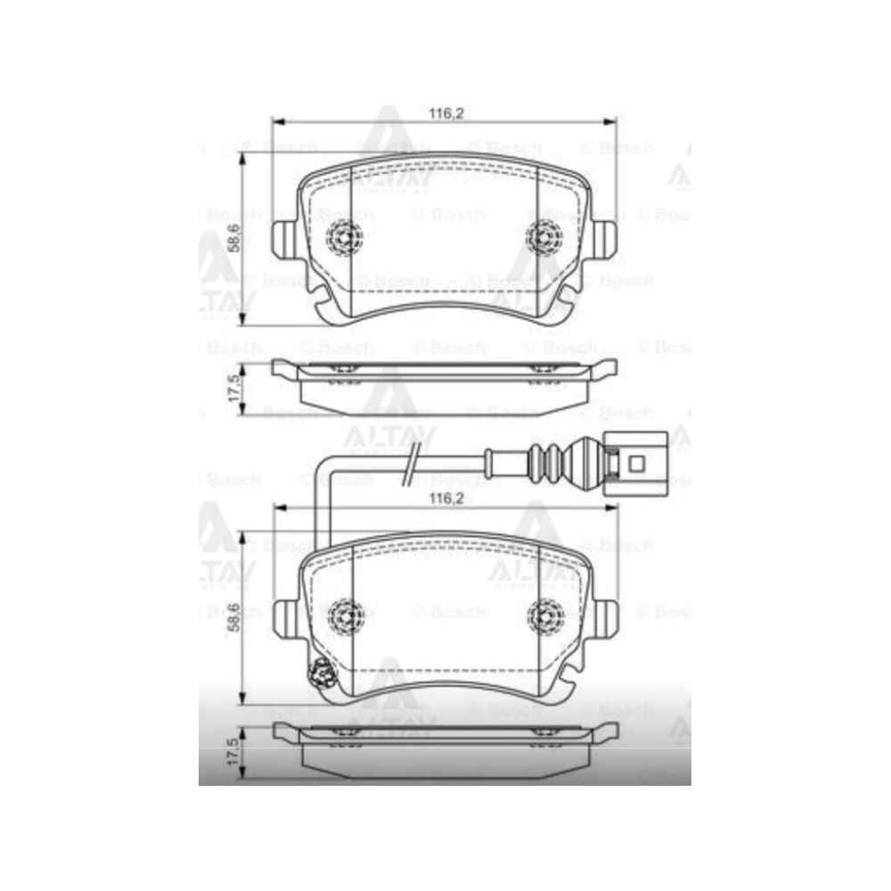 Transporter T5 03-16 -17 Arka Fişli Fren Balata - BSH-0986495094 - 7H0698451 