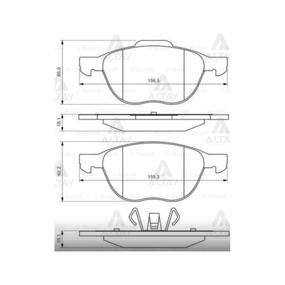  Focus C-Max 04-15 Volvo S40-V50-C30-C70 04-13 Jant 15-16 Fren Balata Ön BSH-0986495215 