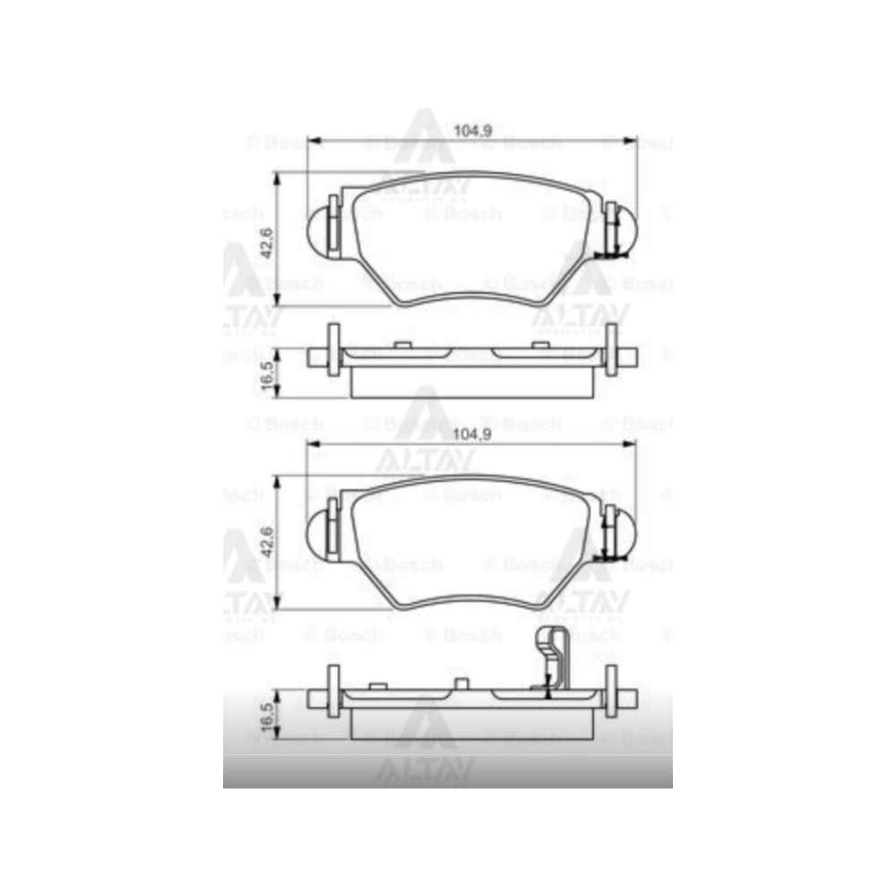  Zafira 98-04 1.6-1.8 Arka Fren Balata - BSH-0986495250 - 9117717 