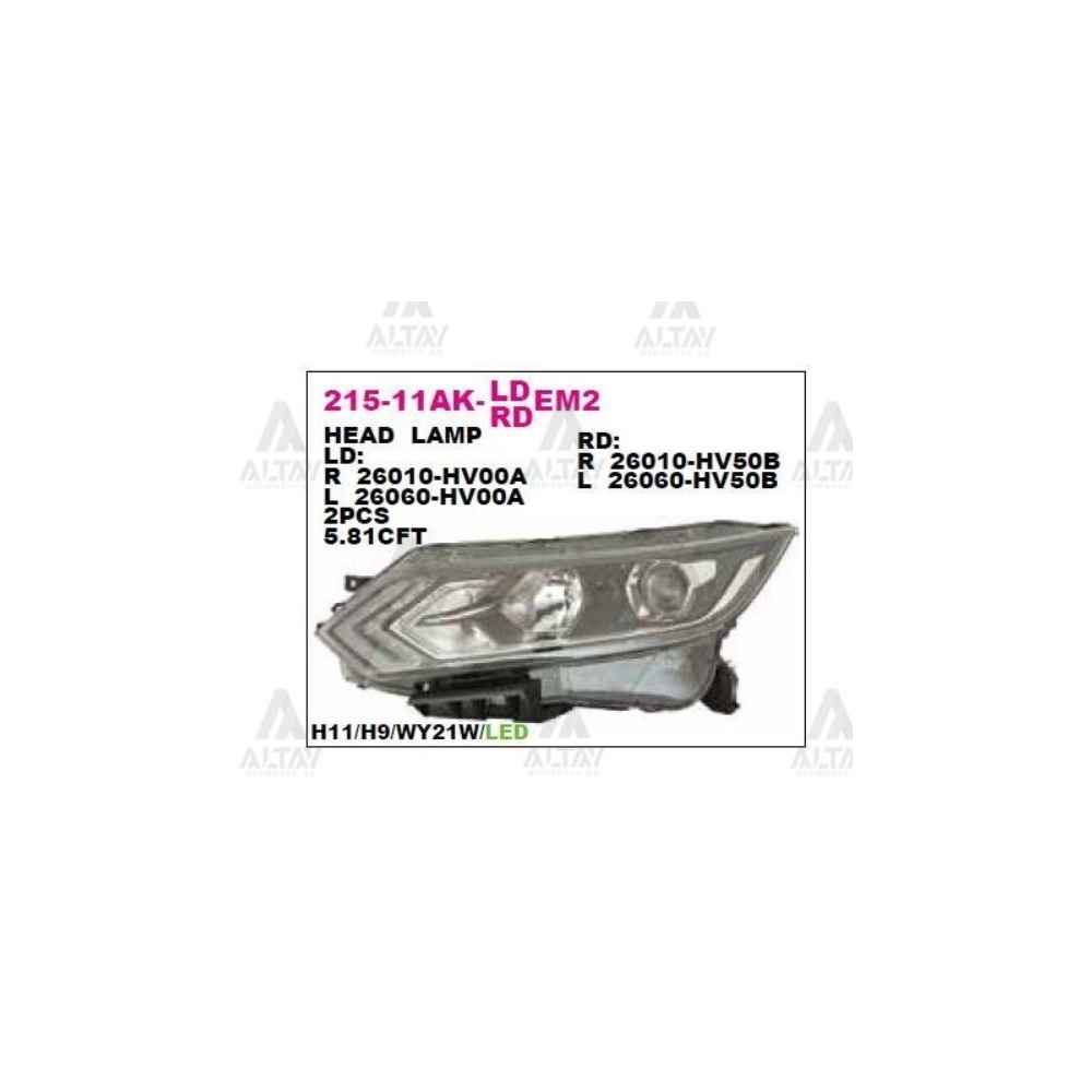 Qashqai 17- Elektrikli Ledli Sağ Far - DPO-215-11AKR-LDEM2 - 26010-HV00A 