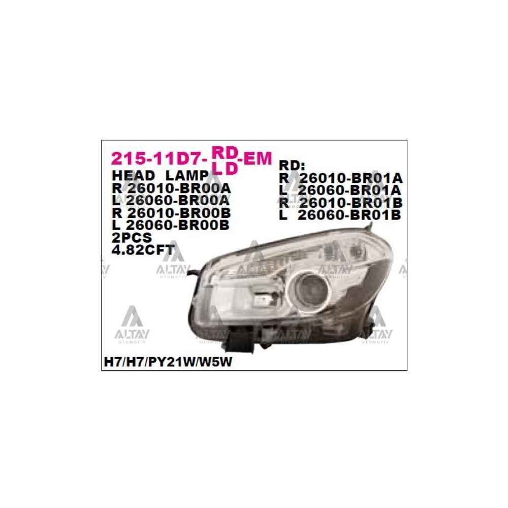 Qashqai 2010-2013 Far Sol Elektrikli Dpo21511d7lldem 26060br00a 
