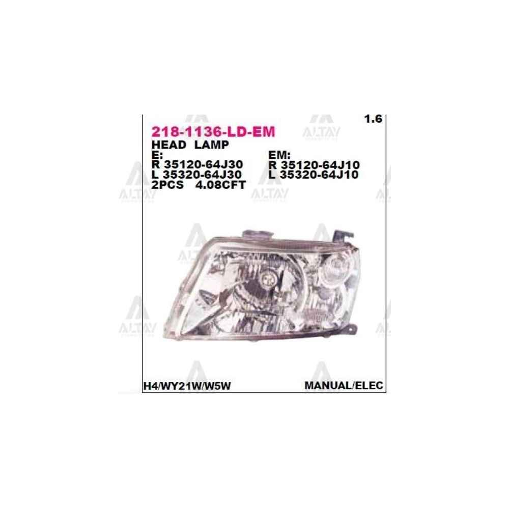 Grand Vitara 05-12 3K Manuel-Elektrikli 1.6 Sağ Far - DPO-218-1136R-LD-EM - 35120-64J10 