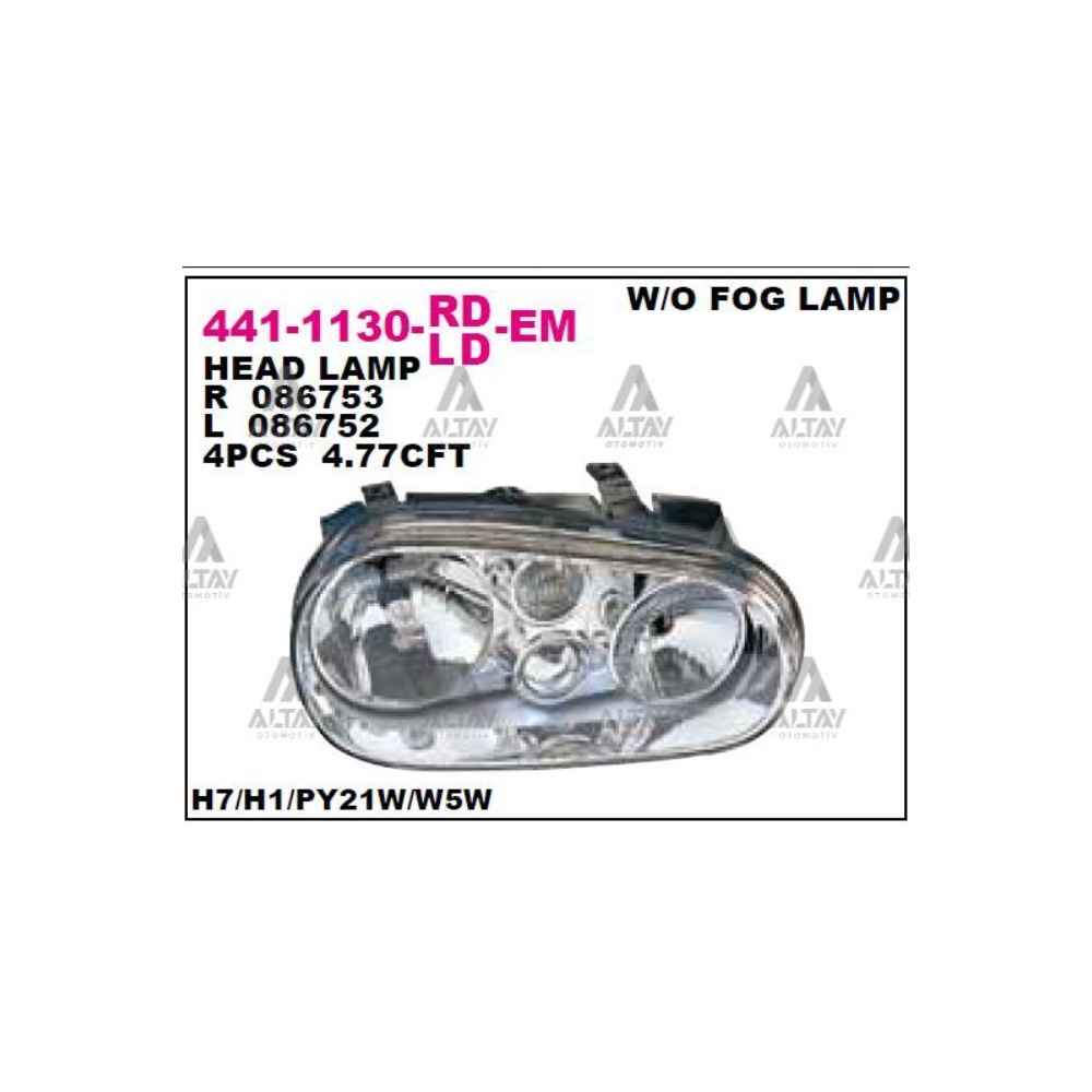 Golf4 98-03 Sissiz Sağ Far - DPO-441-1130R-LD-EM - 1J1941018F 