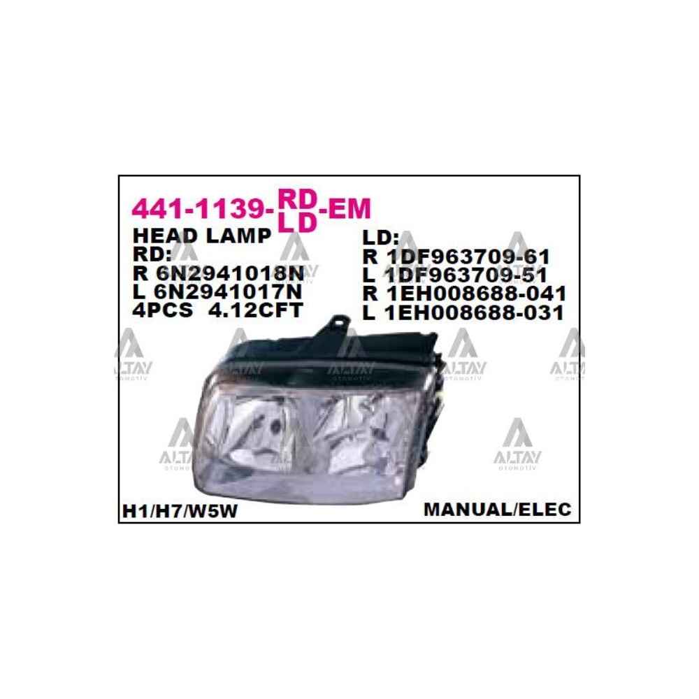 Polo 00-01 Sağ Far - DPO-441-1139R-LD-EM - 6N1941018AA 
