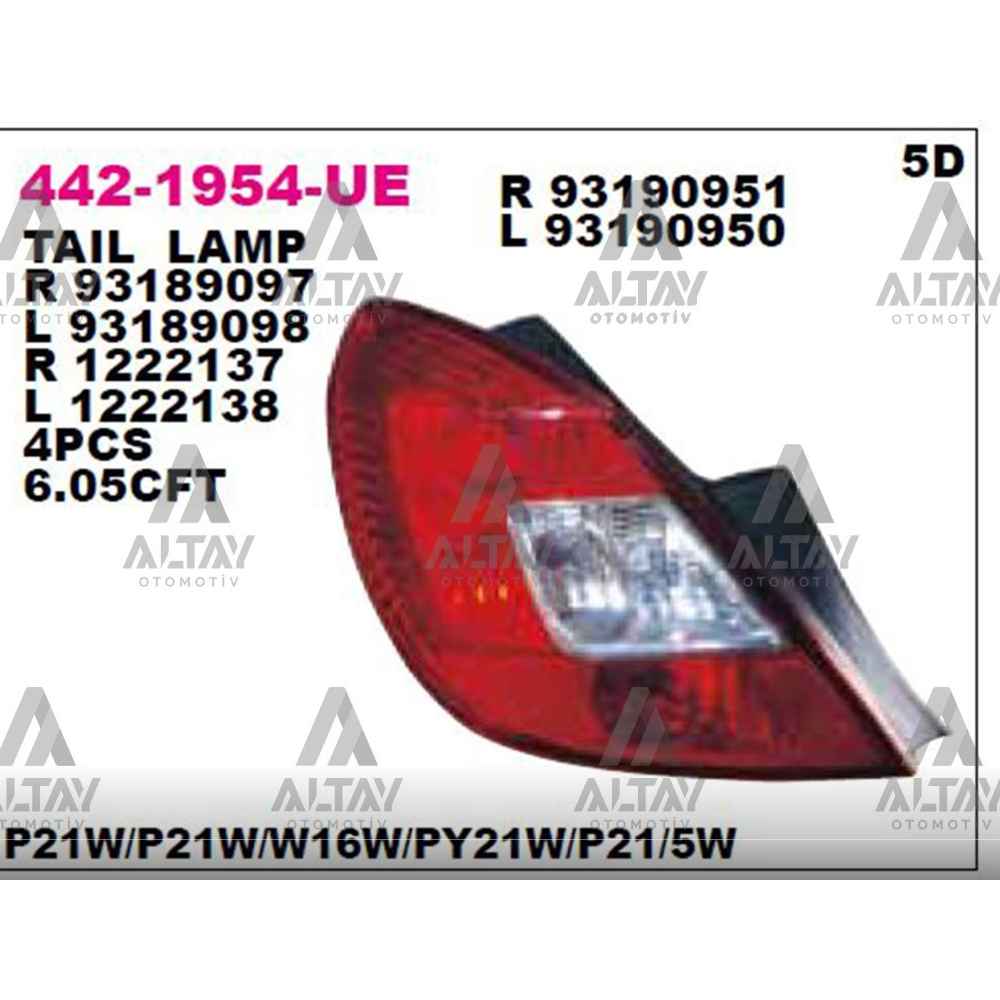 Corsa D 08-14 Sol Stop Lambası - DPO-442-1954L-UE - 1222534 