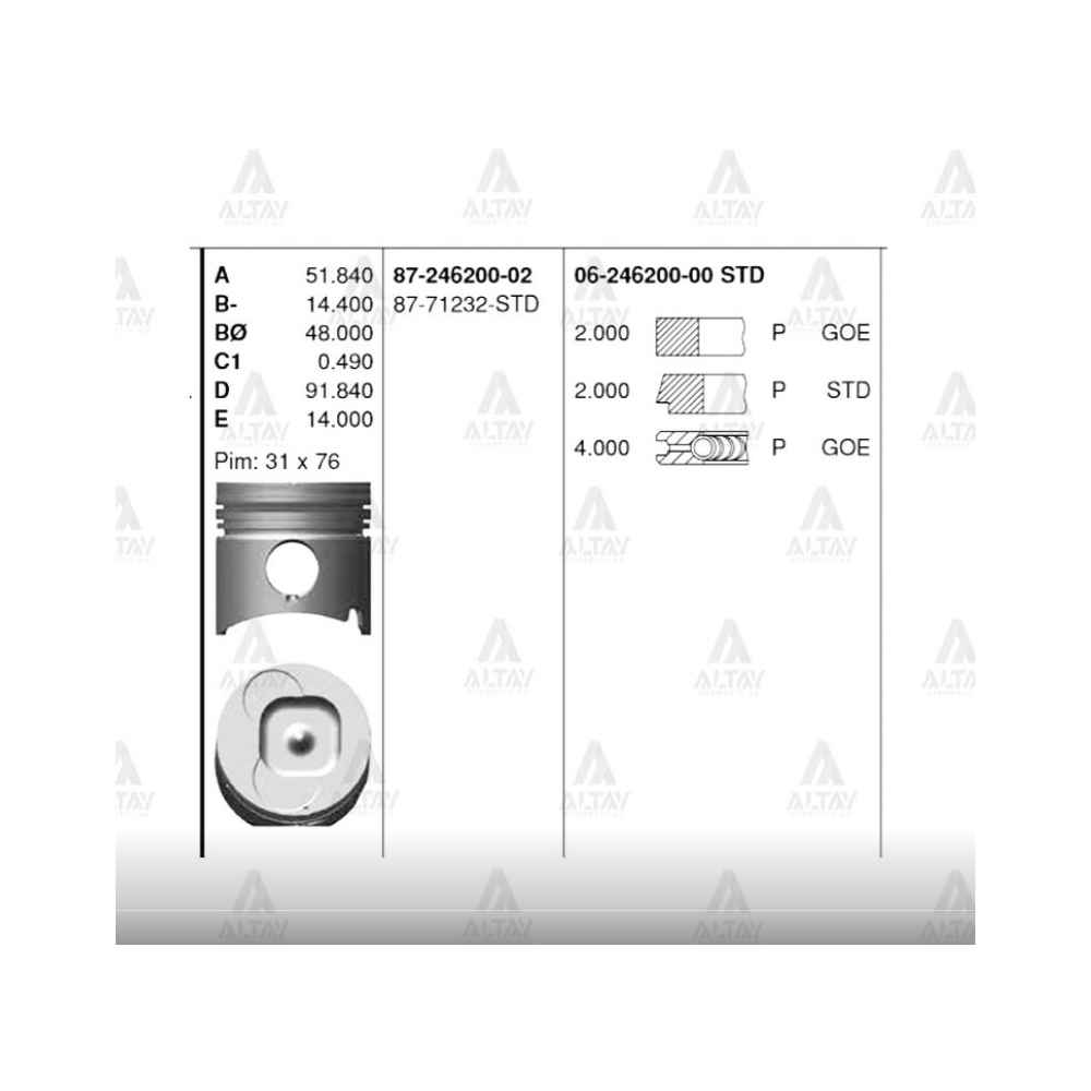 Nkr-13 Nkr-55 93Mm Std Segman - GOE-06-246200-00 - 06-246200-00 