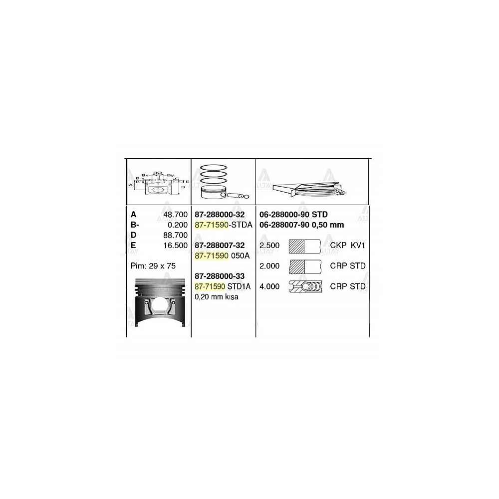 H-100 97- 94-96 L-300 90-08 0.50 Segman - GOE-06-288007-90 - 06-288007-90 