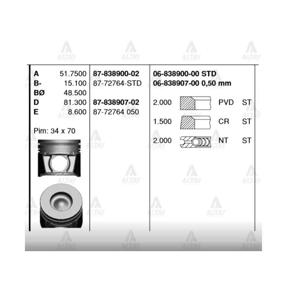 Bt-50 06-11 0.50 Segman - GOE-06-838907-00 - 06-838907-00 