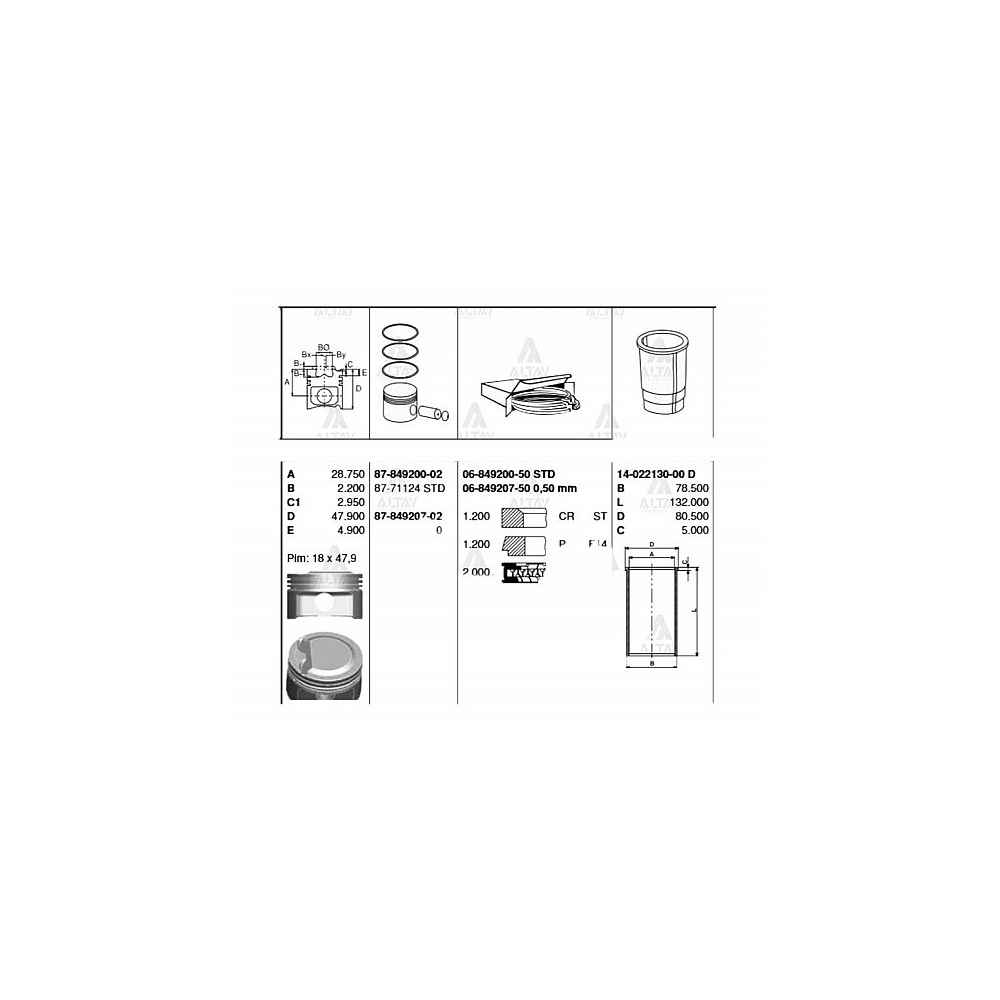 Accent Era 06-1.4 Getz 06- 1.4 0.50 Piston Segmanlı - GOE-87-71124-050 - 23410-26400 