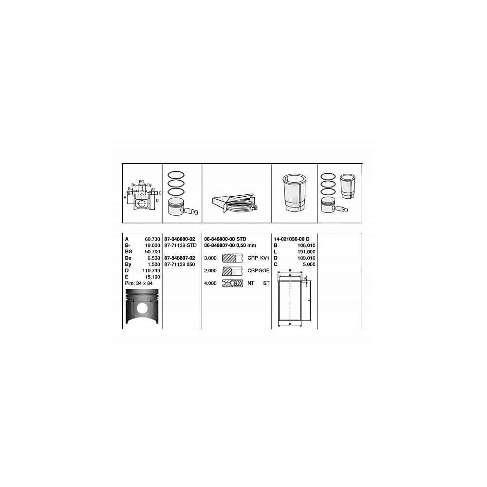 Hd-72 Std Piston Segmanlı - GOE-87-71139-STD - 87-71139-STD 