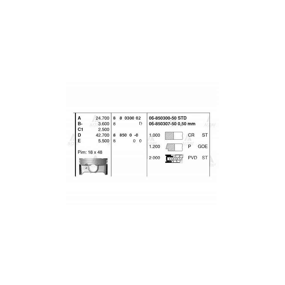 blue 15- i-20 Benzinli 1.4 G4Lc 050 Piston Segmanlı - GOE-87-71177-050 - 87-71177-050 