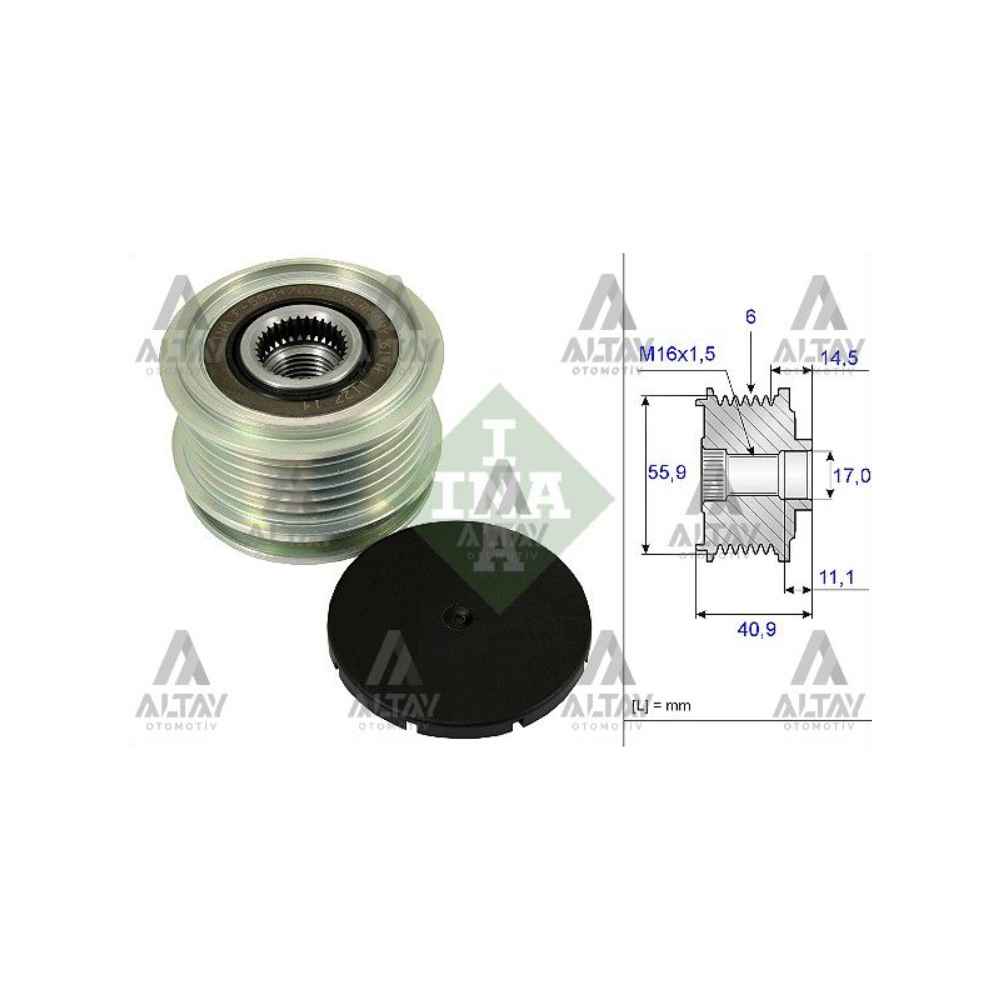 T5-T6 Caddy Polo Golf Jetta Crafter A3 A4 Leon 04- C- Kasnak Alternatör INA-535001210 