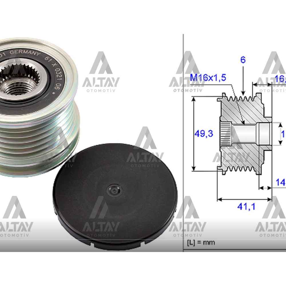207 208 308 Mini 02- 1.6 16V Bnz. Kasnak Alternatör - INA-535017810 - 5702J0 