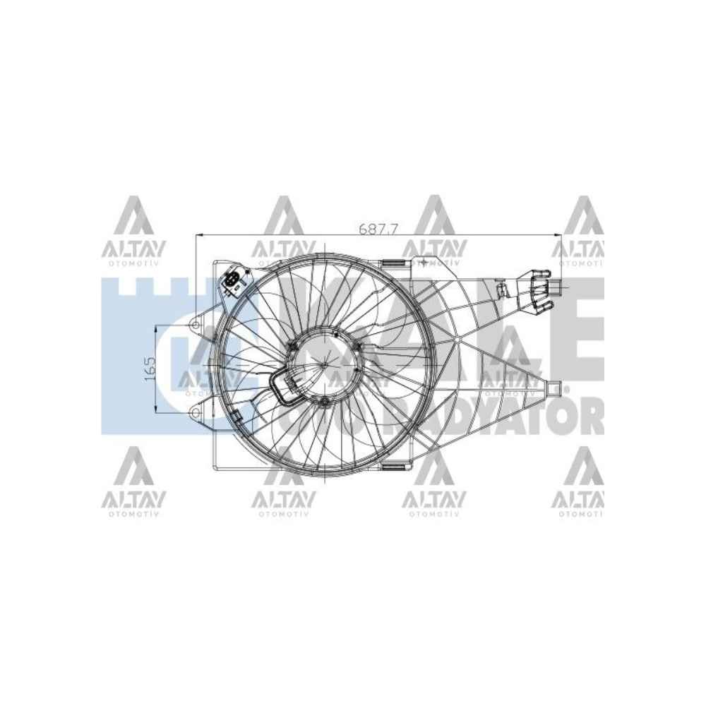 Linea 07- 1.3 -1.4 T-Jet-1.6 Davlumbazli Fan Radyatör - KLE-013501001 - 51785226 