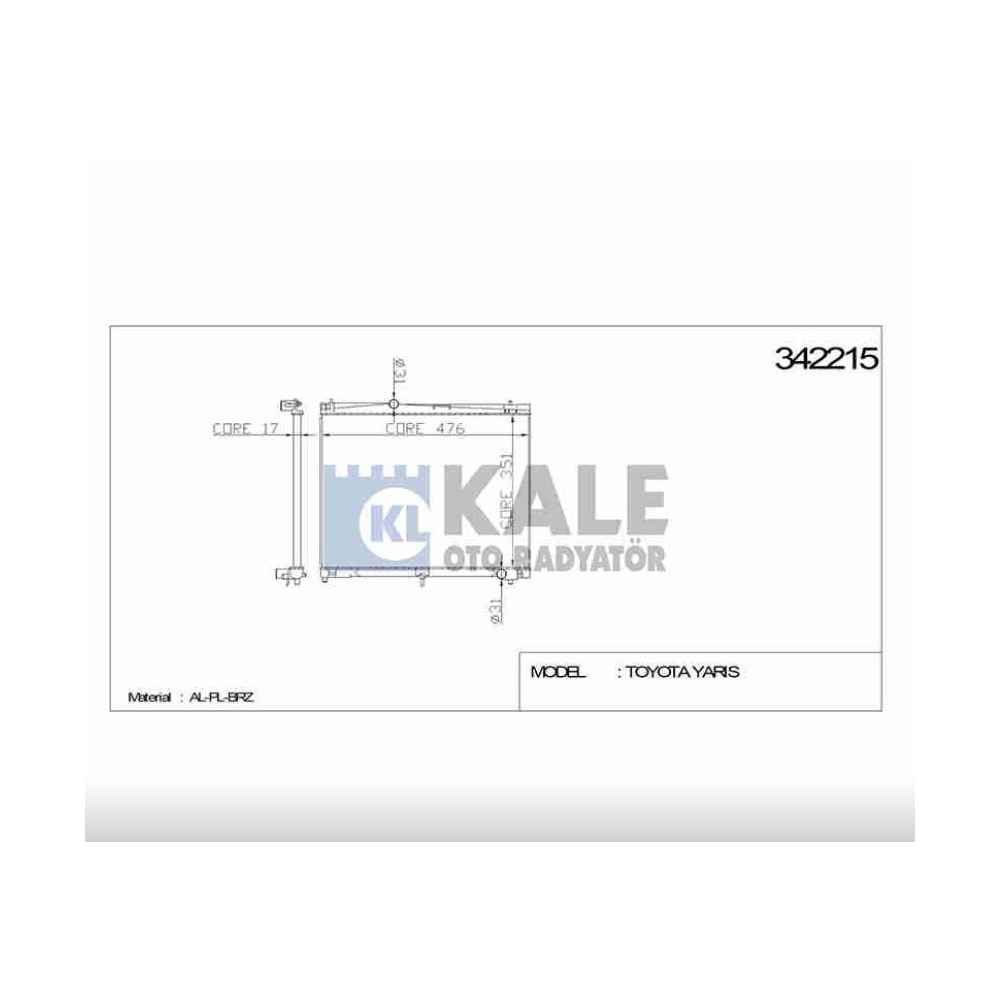 Yaris 09-14 1.0 1.3 Vvti M-T Brazing Su Radyatör - KLE-342215 - 16400-0M060 