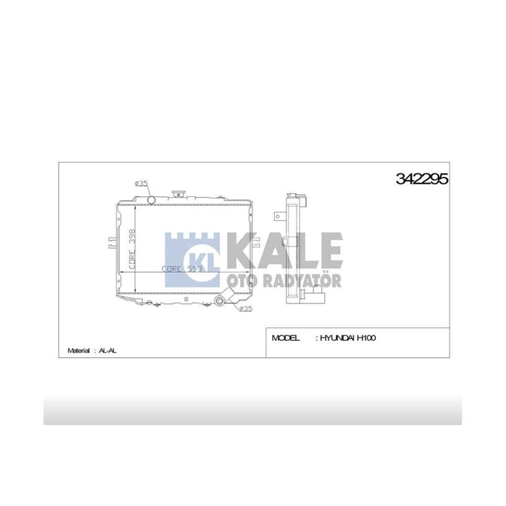 H-100 H100 Kamyonet 97-04 26Mm M-T Brazing Su Radyatör - KLE-342295 - 25310-4B001 