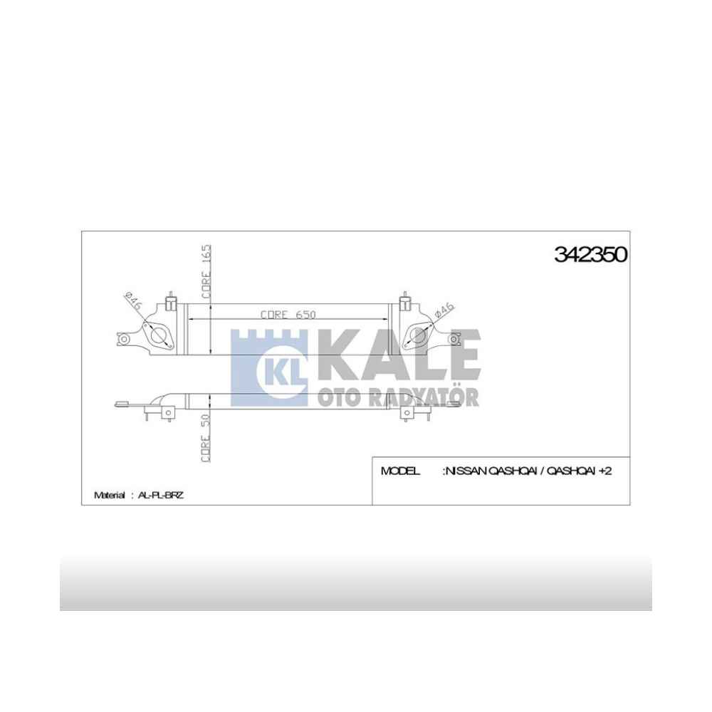 Qashqai 07-13 1.5 -2.0 İntercool Turbo Radyatör - KLE-342350 - 14461-BB30A 