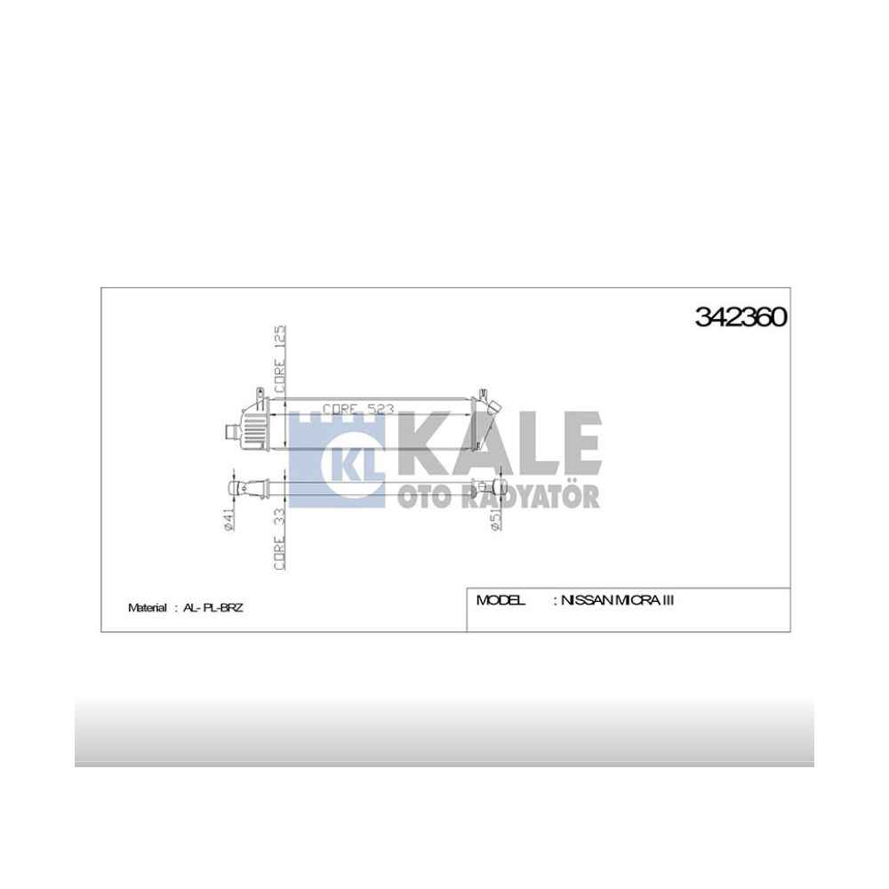 Micra 03-10 1.5 İntercool Turbo Radyatör - KLE-342360 - 14461-AY600 