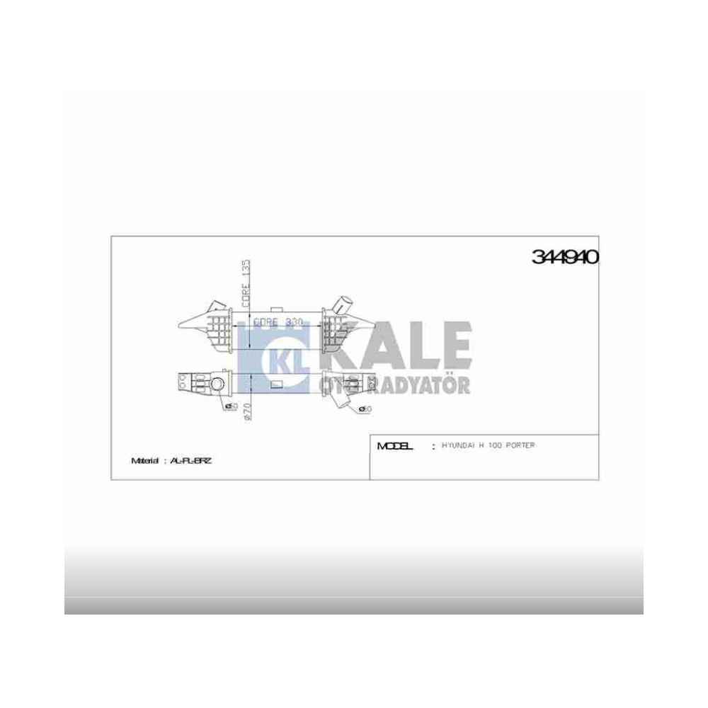 H-100 H100 Kamyonet 05-10 İntercool Turbo Radyatör - KLE-344940 - 28190-42701 