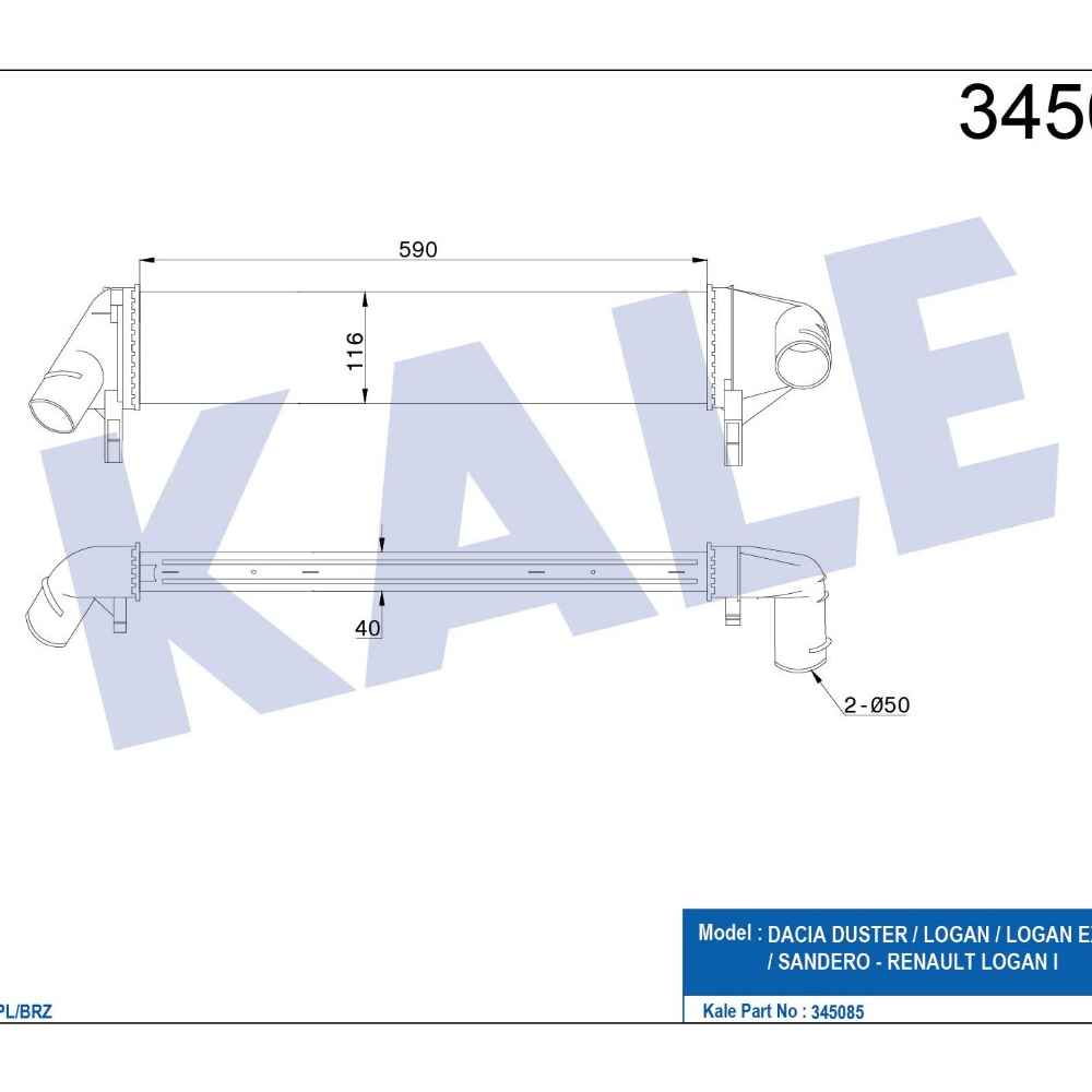 Duster 09-12 Logan 04-12 Sandero 08-13 1.5 Dcı Turbo Radyatörü Intercooler - 8200409045 