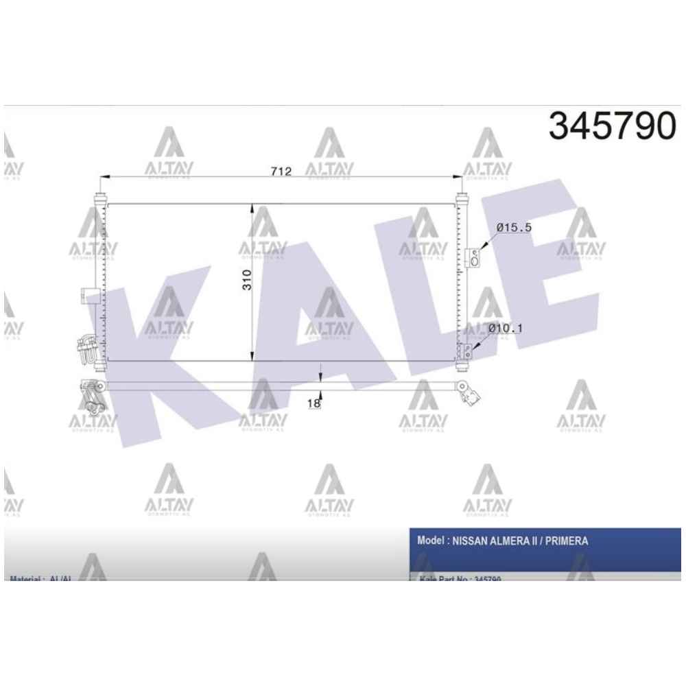 Primera 02-08 Era 00-06 Klima Radyatör - KLE-345790 - 92110-BM400 