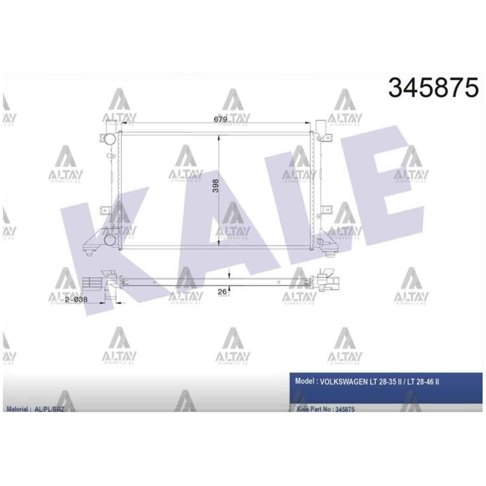 Lt35 96-06 2.8 Tdı Brazıng Radyatör Su - 2D0121253B 