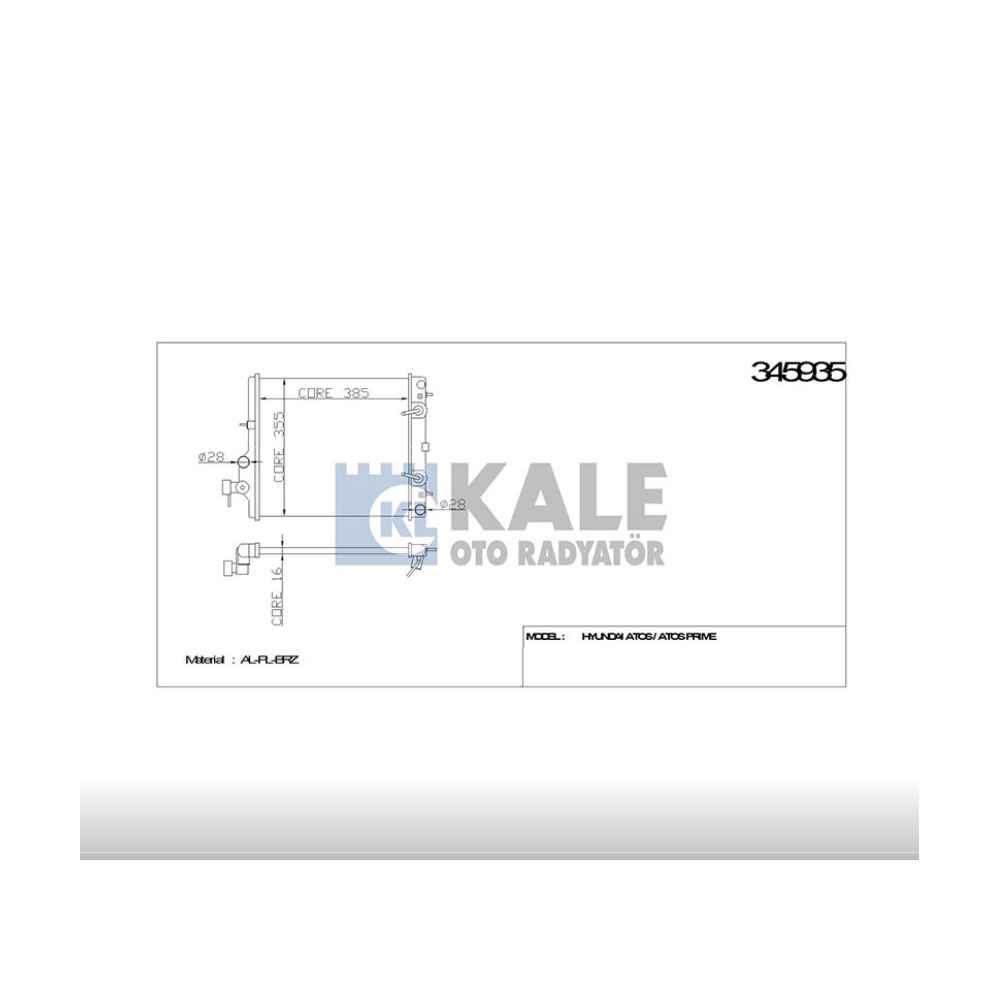 Atos 98-02 A-T Brazıng Radyatör Su - KLE-345935 - 25310-02150 