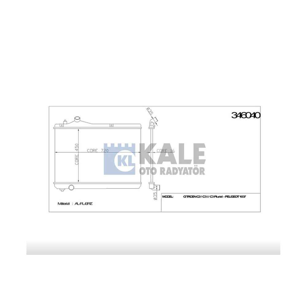 Grand Vitara 05-15 1.9 Ddis M-T Brazing Su Radyatör - KLE-346040 - 17700-67J00 