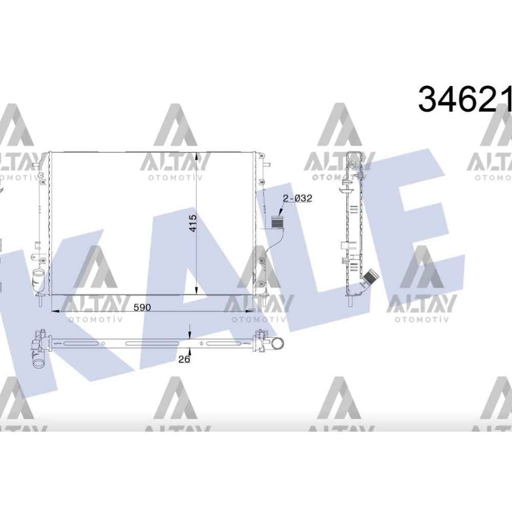 Logan 04-12 Logan Mcv 07-13 Sandero 08-13 Duster 12- M-T Brazing Su Radyatör KLE-346210 