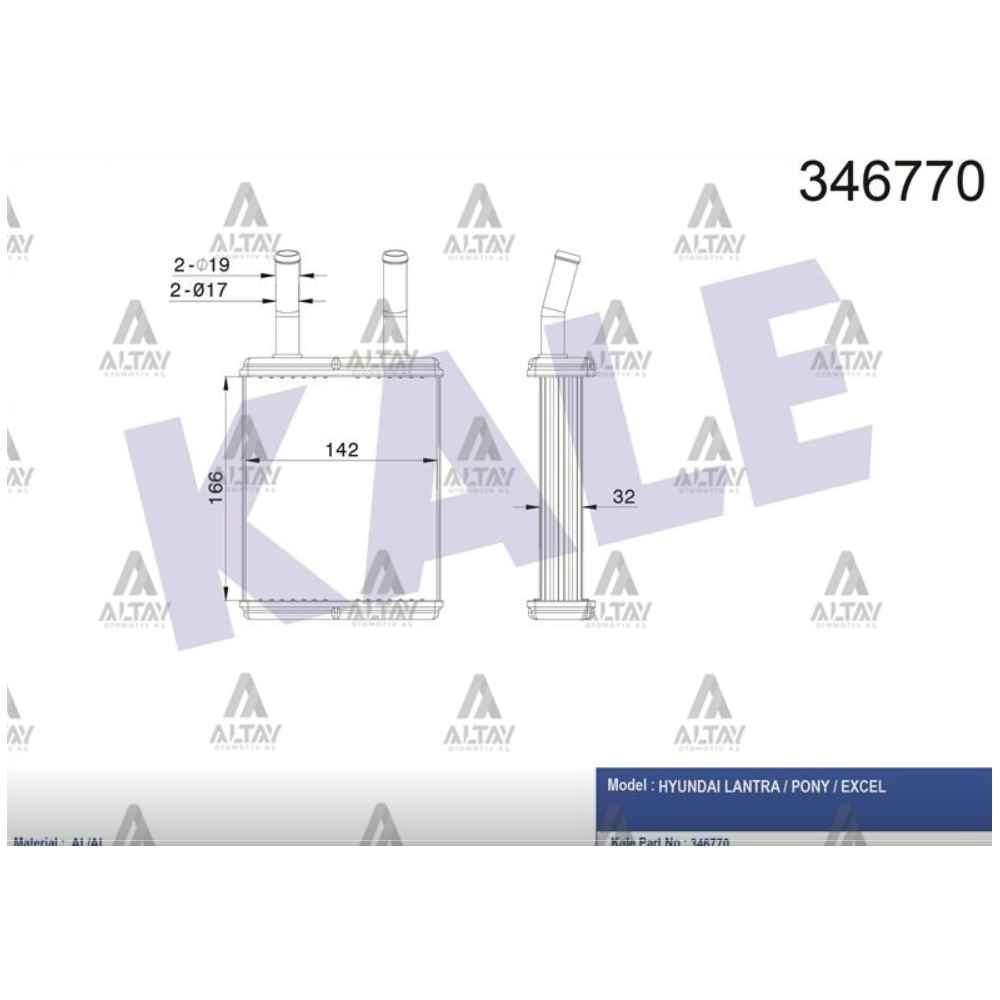 Excel 90-94 Brazing Kalorifer Radyatörü - KLE-346770 - 97123-24001 