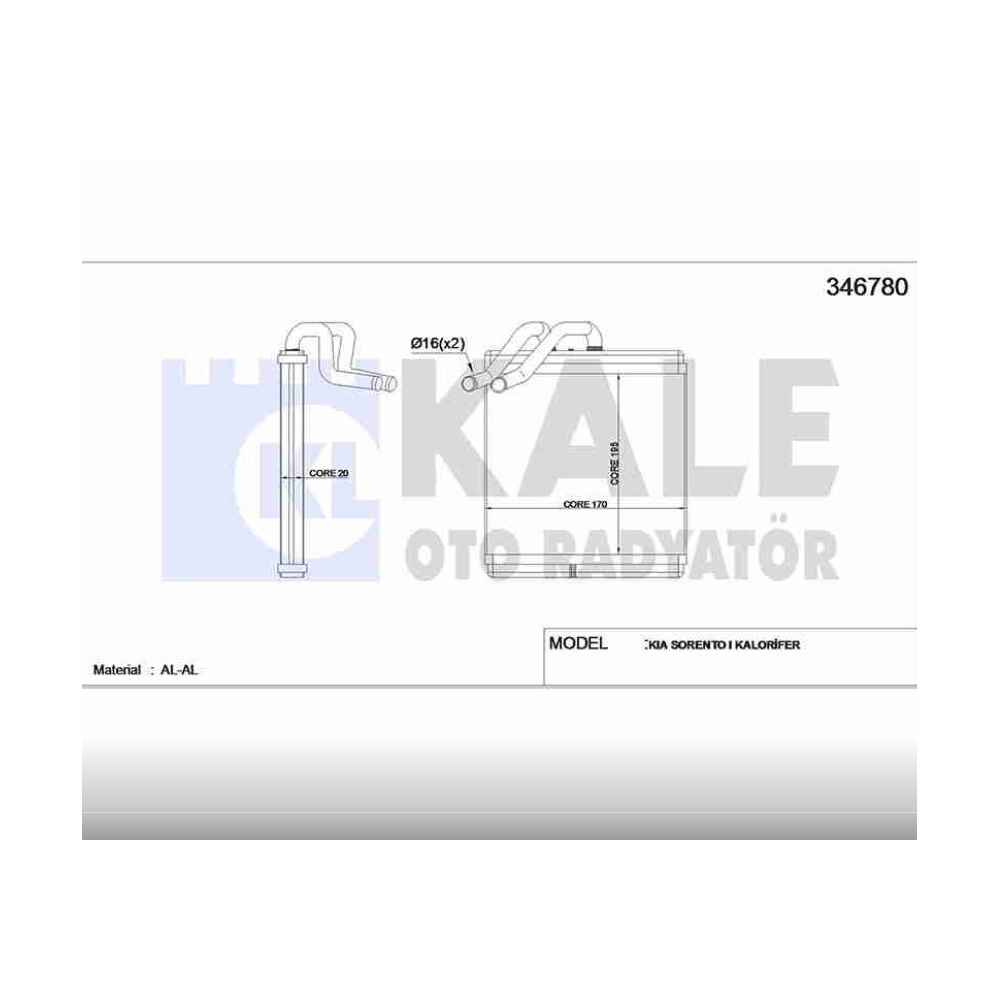 Sorento 03-06 Brazing Kalorifer Radyatörü - KLE-346780 - 97227-3E000 