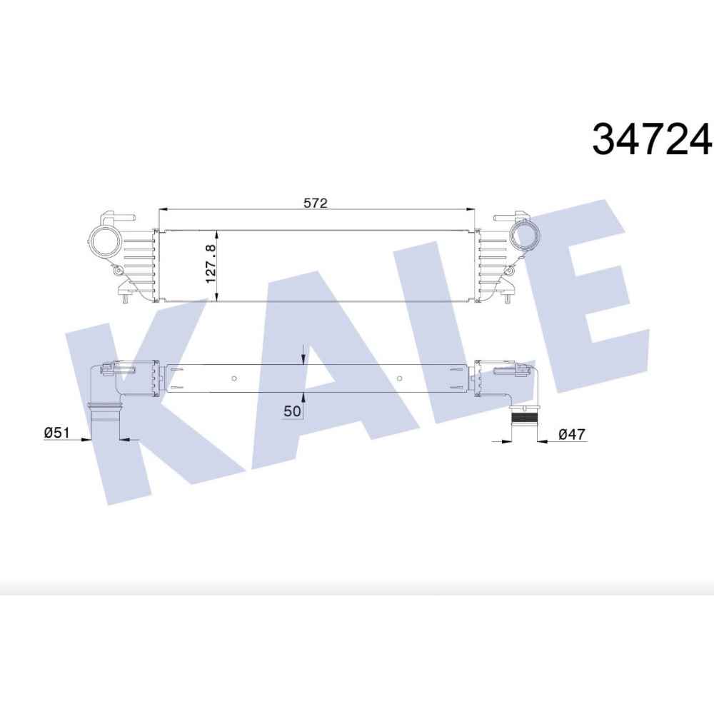 Egea 15- 500L 12- 1.3 -1.6 İntercool Turbo Radyatör - KLE-347245 - 51887954 